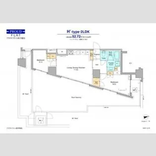 プラウドフラット西早稲田【6階】の間取り