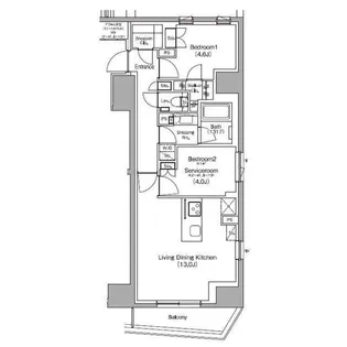 ザ・パークハビオ中野新橋【8階】の間取り