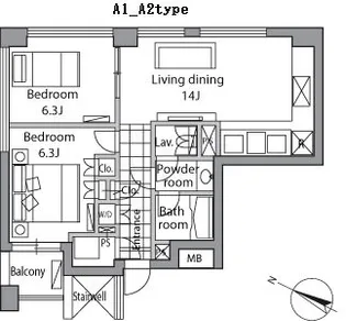 東京都港区赤坂9丁目【マンション】の間取り