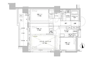 パークスフィア牛込神楽坂【4階】の間取り