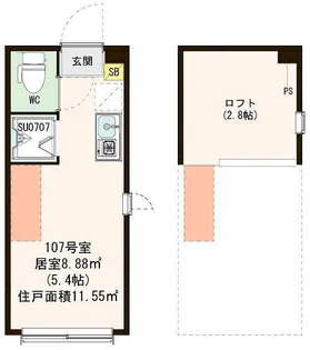 ハーモニーテラス桜上水Ⅲ【2階】の間取り
