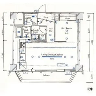 ラ・アトレ御苑内藤町グランガーデン703号【7階】の間取り