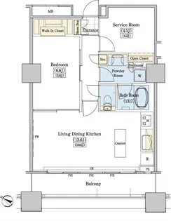レジディアタワー上池袋(タワー棟)【20階】の間取り