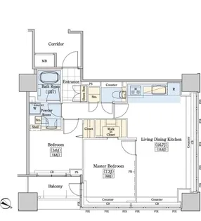 レジディアタワー上池袋(タワー棟)【15階】の間取り