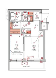 ハーモニーレジデンス池袋ウエスト【4階】の間取り