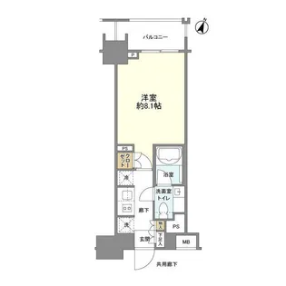 クレヴィア新宿若松町【8階】の間取り