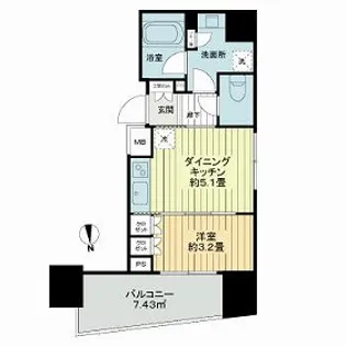 ライオンズミレス新中野【7階】の間取り