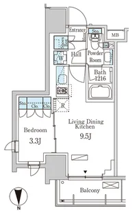 パークアクシス池袋【19階】の間取り