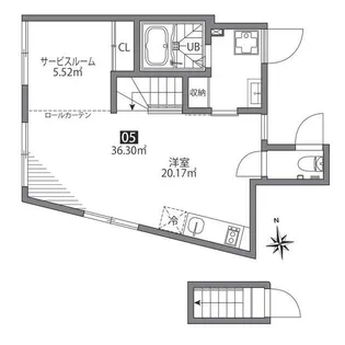 グランエッグス中野富士見町【2階】の間取り