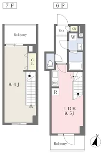ミレドゥーエ神楽坂【4階】の間取り