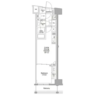 ザ・パークハビオSOHO代々木公園【2階】の間取り