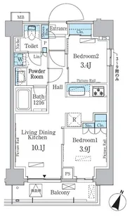パークアクシス大塚サウスレジデンス【7階】の間取り