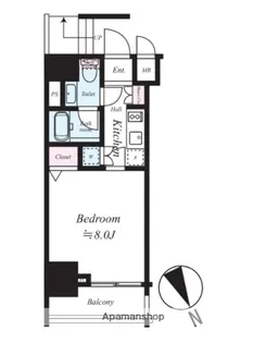 コンシェリア新宿 HILLSIDE SQUARE【3階】の間取り