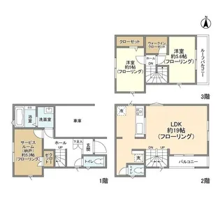 東京都新宿区北新宿3丁目【一戸建】の間取り