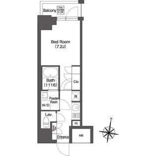 ミリアレジデンス広尾【8階】の間取り