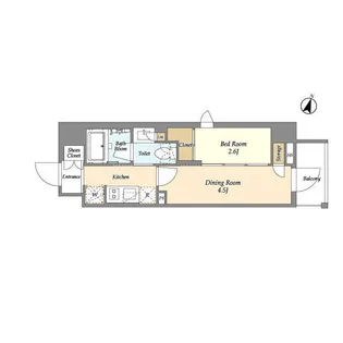 ジオエント山吹神楽坂【5階】の間取り