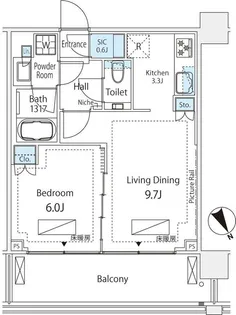 シティタワー新宿【21階】の間取り