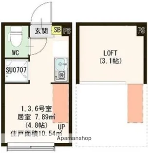 ハーモニーテラス東中野【206号室号室】の間取り