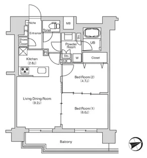 エミリブ鷺ノ宮【6階】の間取り