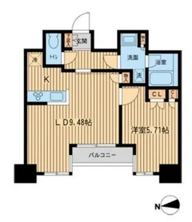 KDXレジデンス東新宿【12階】の間取り