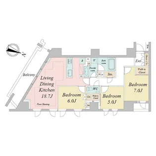 ドゥーエ早稲田【0502号室】の間取り