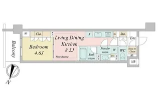 ドゥーエ早稲田【0321号室】の間取り