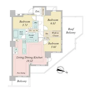ドゥーエ早稲田【8階】の間取り