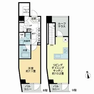 ライオンズフォーシア中野【8階】の間取り