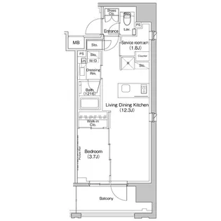 ザ・パークハビオ上北沢【12階】の間取り