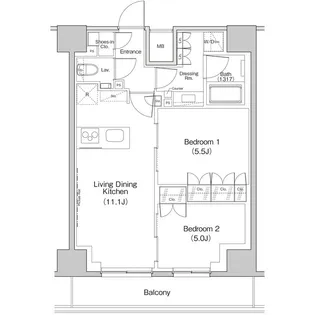 ザ・パークハビオ中野富士見町ガーデン【14階】の間取り