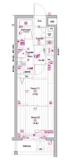 PREMIUM CUBE 中野富士見町【2階】の間取り