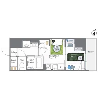 AIFLAT若松河田【5階】の間取り