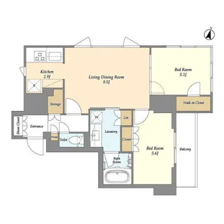 AIFLAT若松河田【11階】の間取り