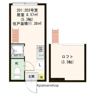 CFハイツ和田【201号室号室】の間取り