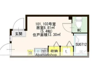 ハーモニーテラス八幡山【1階】の間取り