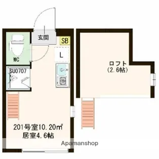 コンフォタリア高田馬場【201号室号室】の間取り