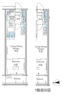 パークアクシス新宿百人町【1階】の間取り
