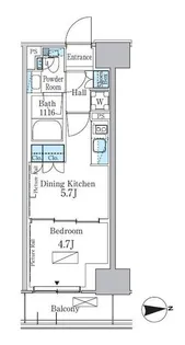 パークアクシス新宿百人町【7階】の間取り
