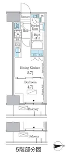 パークアクシス新宿百人町【5階】の間取り