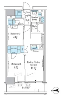パークアクシス新宿百人町【3階】の間取り