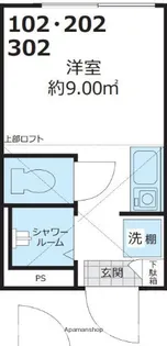 SHANTI CASA四谷若葉(シャンティーカーサ)【102号室】の間取り