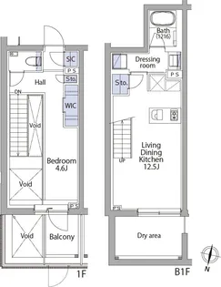 イプセ代々木上原RESIDENCE【1階】の間取り
