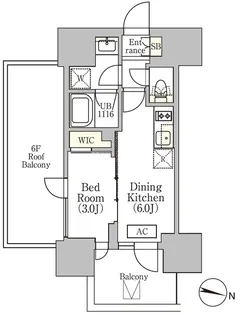 イプセ渋谷本町【6階】の間取り