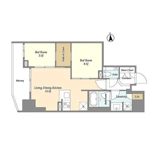 オーキッドレジデンス渋谷富ヶ谷【2階】の間取り