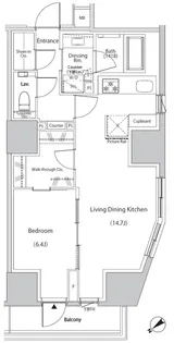 ザ・パークハビオ市ヶ谷イースト【12階】の間取り