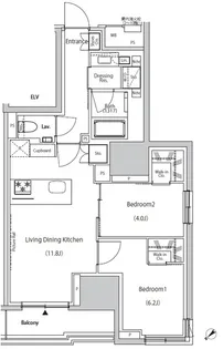ザ・パークハビオ市ヶ谷ウエスト【3階】の間取り
