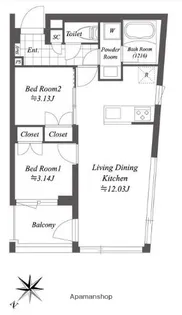 オープンブルーム渋谷本町【3階】の間取り