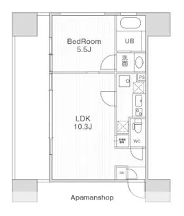 アーバンフラッツ池袋プレミアム(旧 池袋デュープレックスタワー)【6階】の間取り