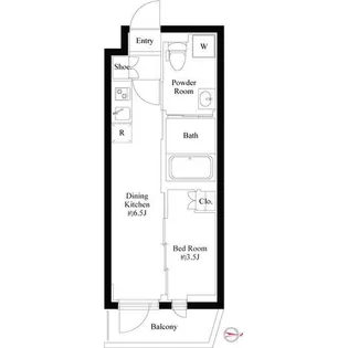 ハーモニーレジデンス中野坂上【1階】の間取り