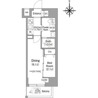 コンフォリア・リヴ下落合【9階】の間取り